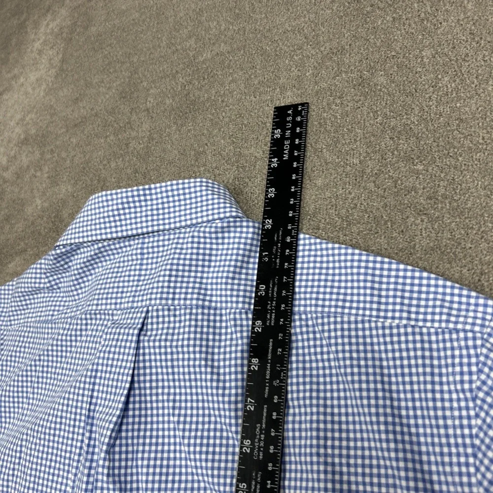 Ralph Lauren Mens Shirt XL Button Down Blue White Gingham Picnic Check Casual